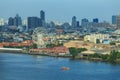 Bangkok cityscape and Chaw Phraya river Royalty Free Stock Photo