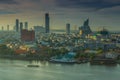 Bangkok cityscape and Chaw Phraya river Royalty Free Stock Photo