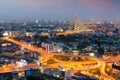 Bangkok cityscape at dusk. Landscape of Bangkok business building around downtown. Modern high building in business district area Royalty Free Stock Photo