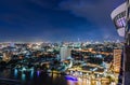 Bangkok cityscape at night with strom Royalty Free Stock Photo