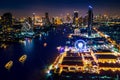 Bangkok cityscape at night in Thailand