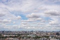 The Bangkok cityscape from skyscraper view with clouds and blue sky