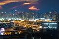 Bangkok Cityscape at twilight, City in the Mist Royalty Free Stock Photo