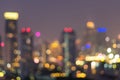 Bangkok cityscape at twilight time, Blurred Photo bokeh Royalty Free Stock Photo