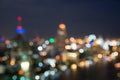 Bangkok cityscape at twilight time, Blurred Photo bokeh