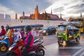 Bangkok-Dec 8:Traffic jam in front of Grand Palace Royalty Free Stock Photo