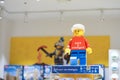 A photo of LEGO minifigure soft focus. LEGO store Bangkok branch is opening in Thailand in Dec 1, 2018. Lego, a