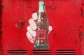 Rusty retro vintage Coca-Cola advertising Royalty Free Stock Photo