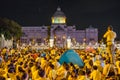 BANGKOK - DECEMBER 5: Thai people sit outside to celebrate for the 85th birthday of HM King Bhumibol Adulyadej on December 5, 2012