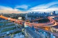 Bangkok elevated road junction and interchangeElevated road junction and interchange with City background Royalty Free Stock Photo