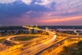 Bangkok expressway at sunset, Thailand