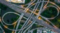 Bangkok Expressway top view, Top view over the highway,expressway and motorway at night, Aerial view interchange of a city, Shot Royalty Free Stock Photo