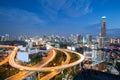 Bangkok Expressways at twilight time Royalty Free Stock Photo