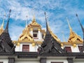 Bangkok famous place temple Iron Palace, Loha Prasat, in the area of Wat Ratchanatdaram Royal Niece. This temple is one of the