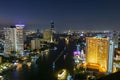 The Chao Phraya River and the night lights are very beautiful.