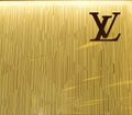 BANGKOK - JUNE 28, 2015: Louis Vuitton symbol on monogram wall
