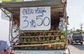 Selling pineapple trurk is parking roadside