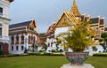 Bangkok landscape. Thailand. Typical view of ancient Thai architecture. View of The Grand Royal Palace complex Royalty Free Stock Photo