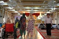 Sikh people pray inside Gurudwara Siri Guru Singh Sabha temple