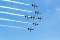 BANGKOK - MARCH 23:Breitling Jet Team Under The Royal Sky Breitling Team and Rayal Thai Air Force Air Show at Donmueang Bangkok