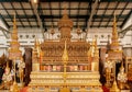 Bangkok National Museum Golden Royal urn casket and funeral ornaments