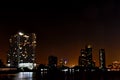 Bangkok night river view Royalty Free Stock Photo