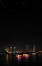 Bangkok night riverside with starry sky Royalty Free Stock Photo