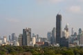 Bangkok panoramic city view, Lumpini park and skyscrapers Royalty Free Stock Photo