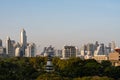 Bangkok panoramic city view, Lumpini park and skyscrapers Royalty Free Stock Photo