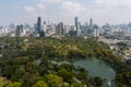 Bangkok panoramic city view, Lumpini park and skyscrapers Royalty Free Stock Photo