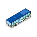 Bangkok public transportation blue aircondition bus isometric vi