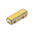 Bangkok public transportation yellow aircondition bus isometric