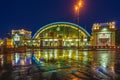 Bangkok railway station hua lamphong at rainy night