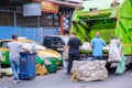 Bangkok Ratchawat Thailand garbage collector at the streets of Bangkok inthe evening