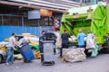 Bangkok Ratchawat Thailand garbage collector at the streets of Bangkok inthe evening