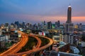 Bangkok rooftop at dusk Royalty Free Stock Photo