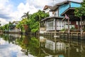 Bangkok\'s Thonburi side,Thailand on June5,2021:Waterfront and rural atmosphere at Khlong Bang Phrom