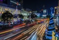 Bangkok shopping mall illuminated at night Royalty Free Stock Photo
