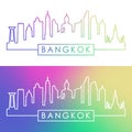 Bangkok skyline. Colorful linear style. Royalty Free Stock Photo