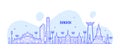 Bangkok skyline Thailand big city buildings vector