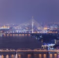 Bangkok skyline twilight cityscape topview. Thailand.