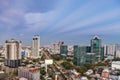 Bangkok skyscraper at sunet Royalty Free Stock Photo