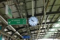 Bangkok Skytrain Station Clock and Exit Signage Royalty Free Stock Photo