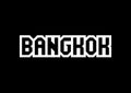 Bangkok text with black and white typography design elements
