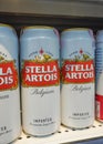 Bangkok, Thailand, 21 October 2023: Stella Artois logo, the best beer from Belgium