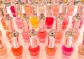 Bangkok,Thailand-02 APR 2018: beautiful colorful Nail polish bottles display on the table