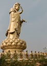 Big Golden statue goddess of Mercy Guanyin or Quan Yin statue at Fo Guang Shan Thaihua Temple