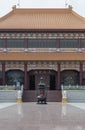 Architecture of Taiwanese temple style and black incense burner at Fo Guang Shan Thaihua Temple