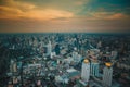 BANGKOK THAILAND - APRIL 2, 2017 : Bai Yoke 1and 2 formerly highest building in heart of bangkok thailand capital. Night and Royalty Free Stock Photo