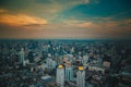 BANGKOK THAILAND - APRIL 2, 2017 : Bai Yoke 1and 2 formerly highest building in heart of bangkok thailand capital. Night and Royalty Free Stock Photo